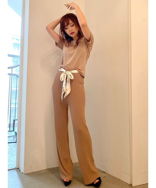 RESEXXY（リゼクシー）の「幾何フラワーベルトニットパンツ（その他パンツ・レディース・ベージュ/モカ/ブラック・FREE）」の11枚目の写真