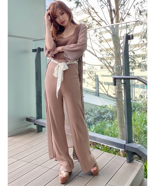 RESEXXY（リゼクシー）の「幾何フラワーベルトニットパンツ（その他パンツ・レディース・ベージュ/モカ/ブラック・FREE）」の20枚目の写真