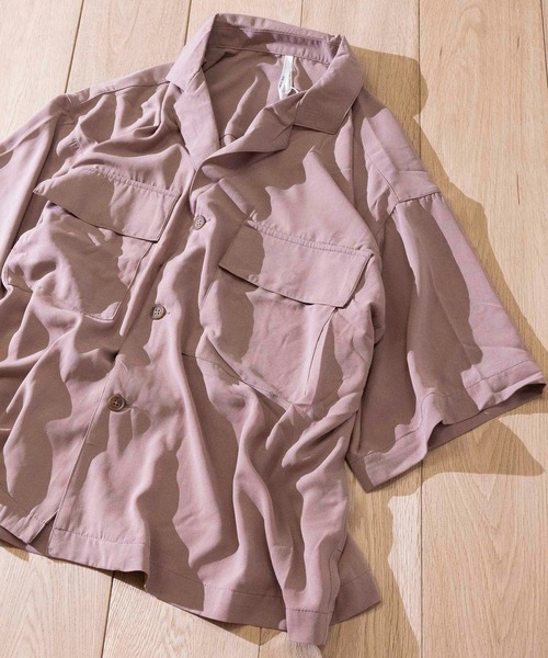 JOHN'S CLOSET(ジョンズクローゼット)の「【i】ラペルドポケット オープンカラーシャツ(シャツ/ブラウス・メンズ・ピンク/サックスブルー/ベージュ/ブラック/ホワイト・MEDIUM/LARGE/X-LARGE)」の5枚目の写真