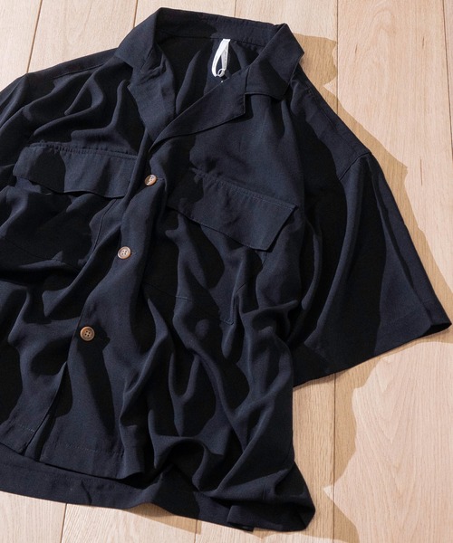 JOHN'S CLOSET(ジョンズクローゼット)の「【i】ラペルドポケット オープンカラーシャツ(シャツ/ブラウス・メンズ・ピンク/サックスブルー/ベージュ/ブラック/ホワイト・MEDIUM/LARGE/X-LARGE)」の3枚目の写真