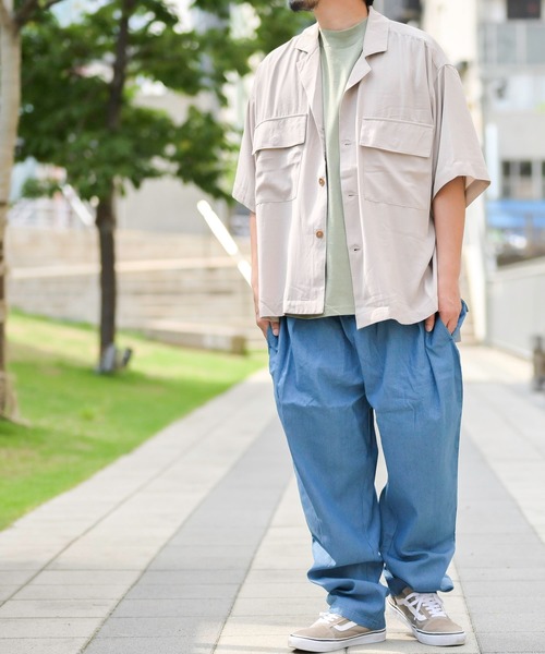 JOHN'S CLOSET(ジョンズクローゼット)の「【i】ラペルドポケット オープンカラーシャツ(シャツ/ブラウス・メンズ・ピンク/サックスブルー/ベージュ/ブラック/ホワイト・MEDIUM/LARGE/X-LARGE)」の18枚目の写真