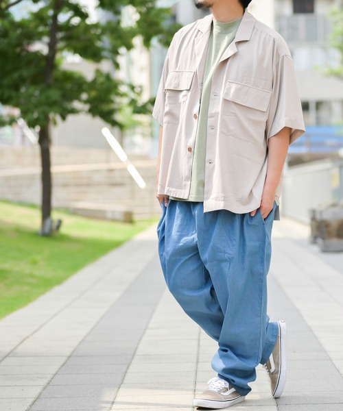 JOHN'S CLOSET(ジョンズクローゼット)の「【i】ラペルドポケット オープンカラーシャツ(シャツ/ブラウス・メンズ・ピンク/サックスブルー/ベージュ/ブラック/ホワイト・MEDIUM/LARGE/X-LARGE)」の17枚目の写真