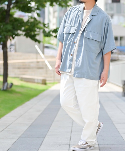 JOHN'S CLOSET(ジョンズクローゼット)の「【i】ラペルドポケット オープンカラーシャツ(シャツ/ブラウス・メンズ・ピンク/サックスブルー/ベージュ/ブラック/ホワイト・MEDIUM/LARGE/X-LARGE)」の15枚目の写真