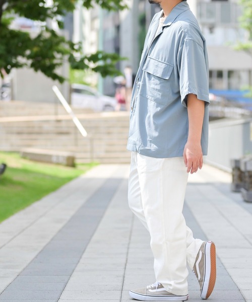 JOHN'S CLOSET(ジョンズクローゼット)の「【i】ラペルドポケット オープンカラーシャツ(シャツ/ブラウス・メンズ・ピンク/サックスブルー/ベージュ/ブラック/ホワイト・MEDIUM/LARGE/X-LARGE)」の14枚目の写真