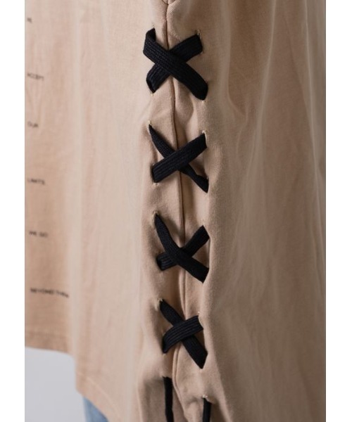 RE730（アールイーセブンサーティー）の「【RE730】レースアップモンスターシルエットTシャツ　スーパービッグシルエット（Tシャツ/カットソー・メンズ・オフホワイト/ブラック/ベージュ・MEDIUM/LARGE）」の16枚目の写真