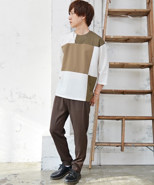 MinoriTY（マイノリティ）の「メンズT/R切替8分袖プルオーバーシャツ（シャツ/ブラウス・メンズ・ベージュ/チャコール/ネイビー・M/L）」の12枚目の写真