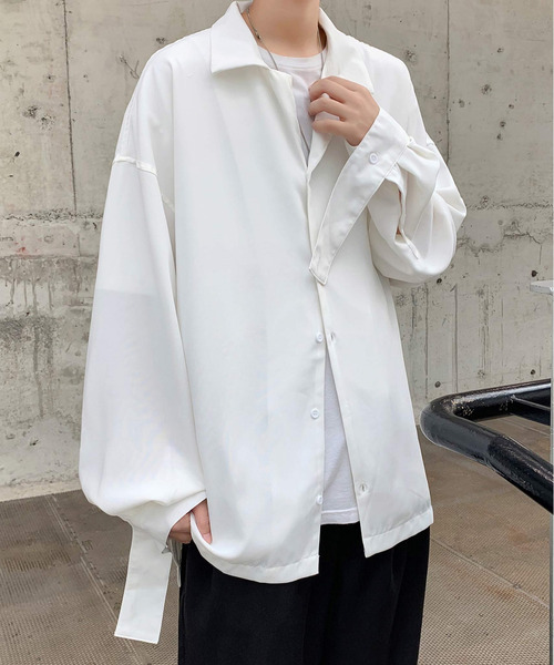 neos（ネオス）の「【neos -addictive design-】ルーズシルエット 袖ベルト オープンカラーシャツ（シャツ/ブラウス・メンズ・ホワイト/ブラック・MEDIUM/LARGE/X-LARGE）」の2枚目の写真