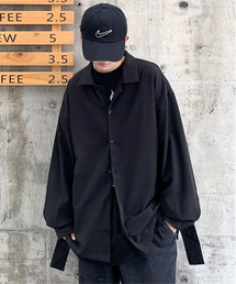 【neos -addictive design-】ルーズシルエット 袖ベルト オープンカラーシャツ