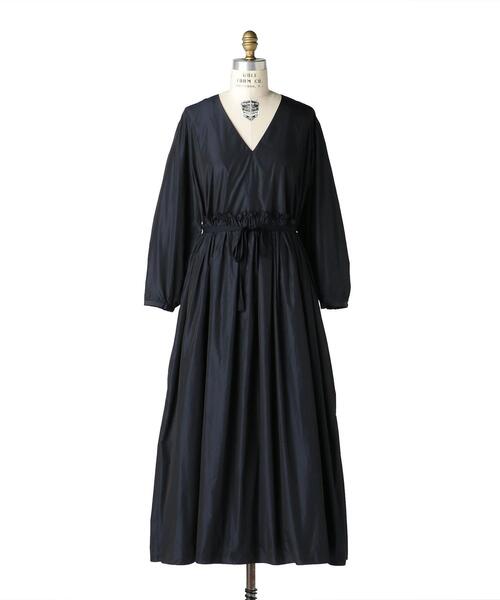 Drawer（ドゥロワー）の「Drawer タフタVネックワンピース（ワンピース