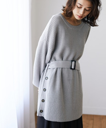 Green　Parks | ・SUGAR SPOON サイドボタンニットチュニック＊(ニット/セーター)