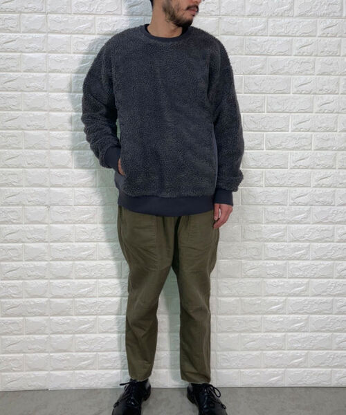 GLOSTER（グロスター）の「ボアフリース スウェット プルオーバー（スウェット・メンズ・グレー/ブラック・M/L）」の5枚目の写真