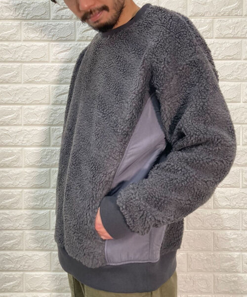 GLOSTER（グロスター）の「ボアフリース スウェット プルオーバー（スウェット・メンズ・グレー/ブラック・M/L）」の6枚目の写真