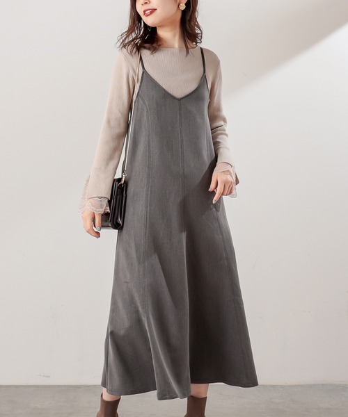 natural couture（ナチュラルクチュール）の「配色ステッチキャミワンピース（ワンピース・レディース・モカ/グレイッシュベージュ/チャコール・FREE）」の13枚目の写真