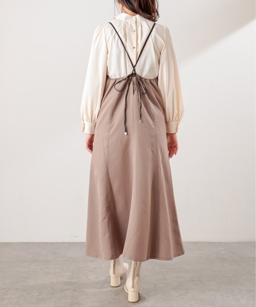 natural couture（ナチュラルクチュール）の「配色ステッチキャミワンピース（ワンピース・レディース・モカ/グレイッシュベージュ/チャコール・FREE）」の21枚目の写真