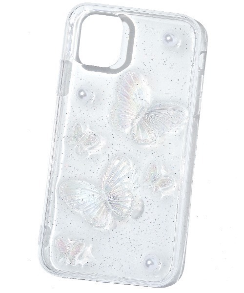 Spinns スピンズ の バタフライパールクリアモバイルケース スマホケース カバー Wear