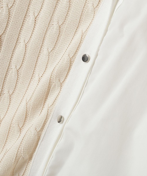 TEVALT（ヴァレット）の「カーディガン×ブラウス　ドッキングトップス（カーディガン/ボレロ・レディース・グリーン/キャメル/アイボリー/ネイビー・38）」の12枚目の写真