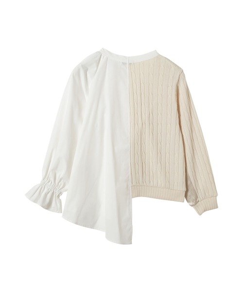 TEVALT（ヴァレット）の「カーディガン×ブラウス　ドッキングトップス（カーディガン/ボレロ・レディース・グリーン/キャメル/アイボリー/ネイビー・38）」の14枚目の写真