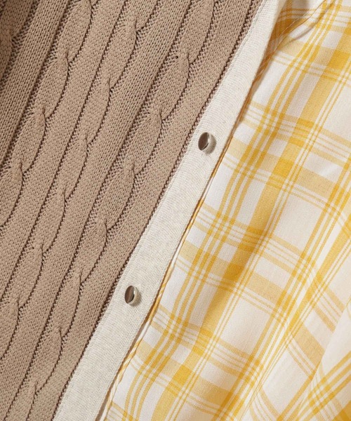 TEVALT（ヴァレット）の「カーディガン×ブラウス　ドッキングトップス（カーディガン/ボレロ・レディース・グリーン/キャメル/アイボリー/ネイビー・38）」の15枚目の写真