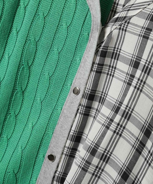 TEVALT（ヴァレット）の「カーディガン×ブラウス　ドッキングトップス（カーディガン/ボレロ・レディース・グリーン/キャメル/アイボリー/ネイビー・38）」の9枚目の写真