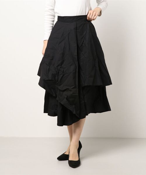 frunco（フランコ）の「アシメスカンツ（チノパンツ・レディース・ブラック/ベージュ/グリーン・FREE）」の2枚目の写真