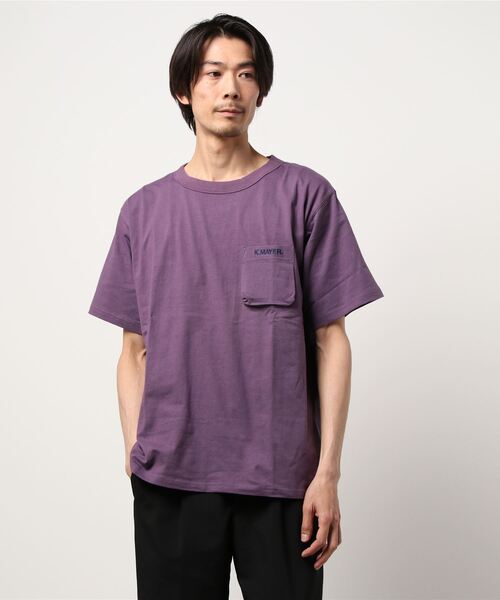 KRIFF MAYER（クリフメイヤー）の「抗菌半袖ポケTEE(バックプリント)（Tシャツ/カットソー・メンズ・ブラウン/パープル/オフホワイト/ネイビー・MEDIUM/SMALL/LARGE/X-LARGE）」の10枚目の写真