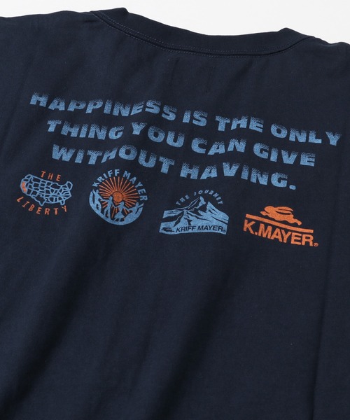 KRIFF MAYER（クリフメイヤー）の「抗菌半袖ポケTEE(バックプリント)（Tシャツ/カットソー・メンズ・ブラウン/パープル/オフホワイト/ネイビー・MEDIUM/SMALL/LARGE/X-LARGE）」の13枚目の写真