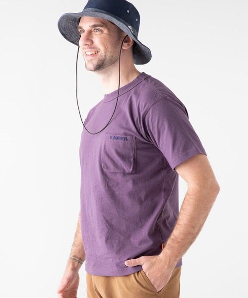 KRIFF MAYER（クリフメイヤー）の「抗菌半袖ポケTEE(バックプリント)（Tシャツ/カットソー・メンズ・ブラウン/パープル/オフホワイト/ネイビー・MEDIUM/SMALL/LARGE/X-LARGE）」の16枚目の写真