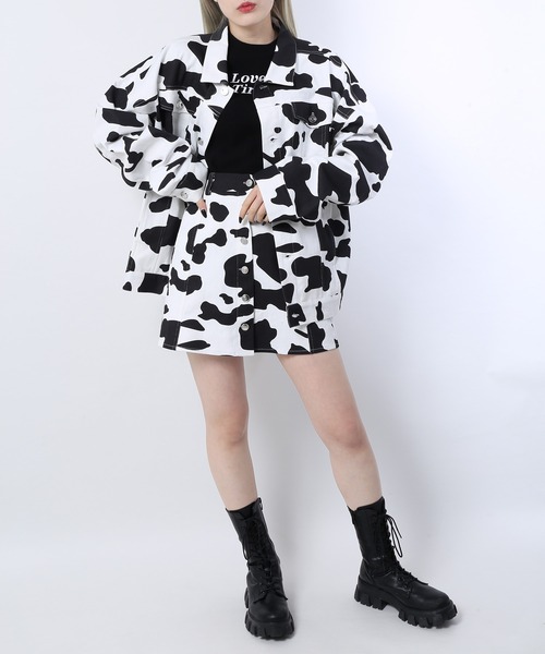 WC（ダブル シー）の「WC/ボタン牛柄スカート（スカート・レディース・ブラック/ブラウン・FREE）」の10枚目の写真