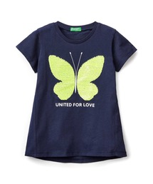 BENETTON (UNITED COLORS OF BENETTON)（ベネトンユナイテッドカラーズオブベネトン）の「キッズリバーシブルスパンコールTシャツ・カットソー（Tシャツ/カットソー・キッズ）」