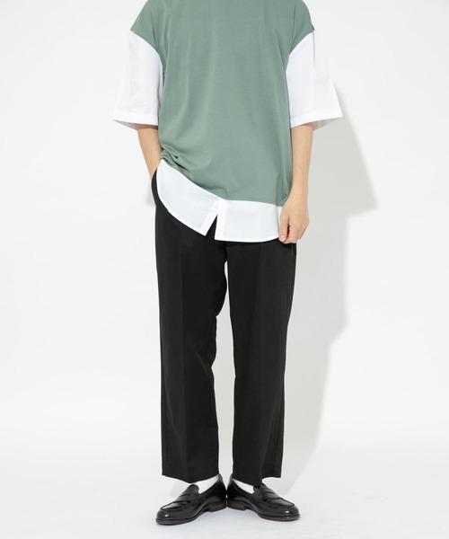 ITEMS URBANRESEARCH（アイテムズ アーバンリサーチ）の「綿ツイル センタープレス ワイドパンツ（その他パンツ・メンズ・カーキ/ベージュ/ブラック・MEDIUM/LARGE）」の12枚目の写真