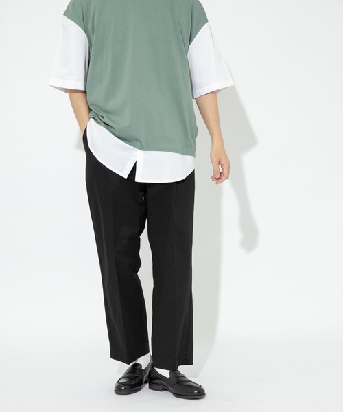 ITEMS URBANRESEARCH（アイテムズ アーバンリサーチ）の「綿ツイル センタープレス ワイドパンツ（その他パンツ・メンズ・カーキ/ベージュ/ブラック・MEDIUM/LARGE）」の13枚目の写真