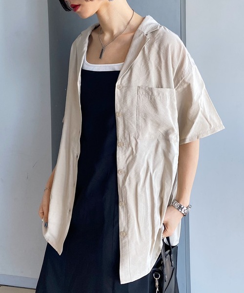 PAGEBOY（ページボーイ）の「【WEB限定アイテム】BIGカイキンシャツSS（シャツ/ブラウス・レディース・ブラック/ダークブラウン/ベージュ/カーキ・FREE）」の17枚目の写真