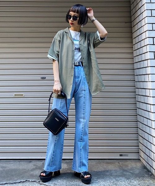 PAGEBOY（ページボーイ）の「【WEB限定アイテム】BIGカイキンシャツSS（シャツ/ブラウス・レディース・ブラック/ダークブラウン/ベージュ/カーキ・FREE）」の9枚目の写真