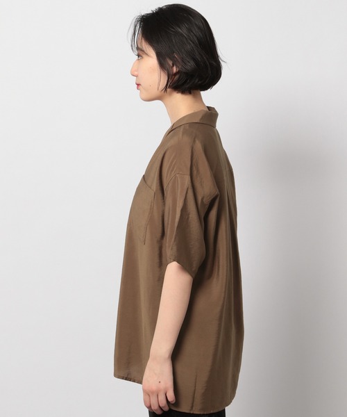 PAGEBOY（ページボーイ）の「【WEB限定アイテム】BIGカイキンシャツSS（シャツ/ブラウス・レディース・ブラック/ダークブラウン/ベージュ/カーキ・FREE）」の6枚目の写真