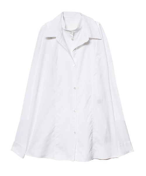 PAMEO POSE（パメオポーズ）の「Illusion Shirts（ワンピース・レディース・ホワイト/ブラック/ベージュ・FREE）」の9枚目の写真