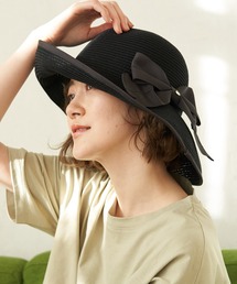 【ウォッシャブル】リボン折りたたみハット