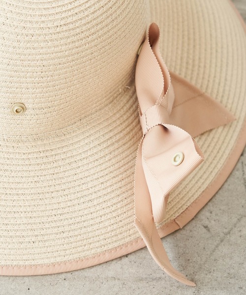 ROPE' PICNIC（ロペピクニック）の「【ウォッシャブル】リボン折りたたみハット（ハット・レディース・ブラック/ベージュ・FREE）」の10枚目の写真