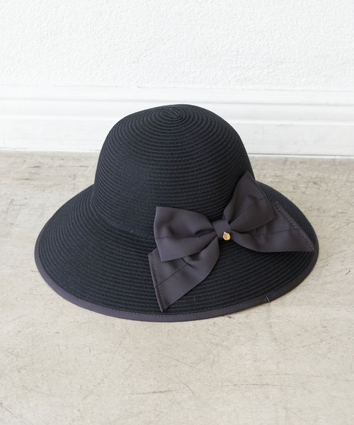 ROPE' PICNIC（ロペピクニック）の「【ウォッシャブル】リボン折りたたみハット（ハット・レディース・ブラック/ベージュ・FREE）」の9枚目の写真