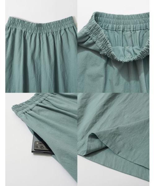 Re:EDIT（リエディ）の「[低身長/高身長サイズ有]ストレッチコットンロングフレアスカート（スカート・レディース・モカ/アイボリー/ブルー・MEDIUM/LARGE/SHORT/TALL）」の5枚目の写真