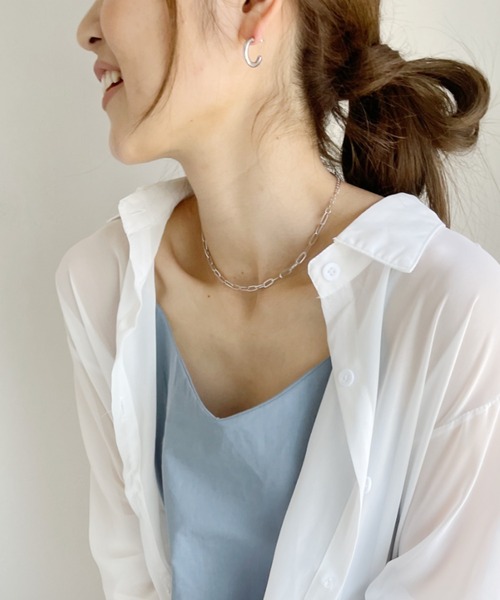 Alite cloth（アリーテクロス）の「パール入りデザインフープピアスセット（ピアス（両耳用）・レディース・シルバー/ゴールド・FREE）」の5枚目の写真