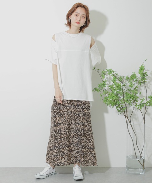 SENSE OF PLACE by URBAN RESEARCH（センスオブプレイスバイアーバンリサーチ）の「スリットスリーブTシャツ（Tシャツ/カットソー・レディース・イエロー/ブラック/オフホワイト・ONE）」の12枚目の写真