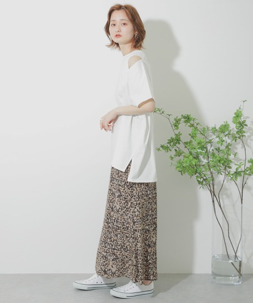 SENSE OF PLACE by URBAN RESEARCH（センスオブプレイスバイアーバンリサーチ）の「スリットスリーブTシャツ（Tシャツ/カットソー・レディース・イエロー/ブラック/オフホワイト・ONE）」の13枚目の写真