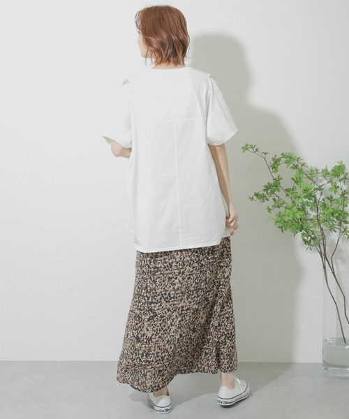 SENSE OF PLACE by URBAN RESEARCH（センスオブプレイスバイアーバンリサーチ）の「スリットスリーブTシャツ（Tシャツ/カットソー・レディース・イエロー/ブラック/オフホワイト・ONE）」の14枚目の写真