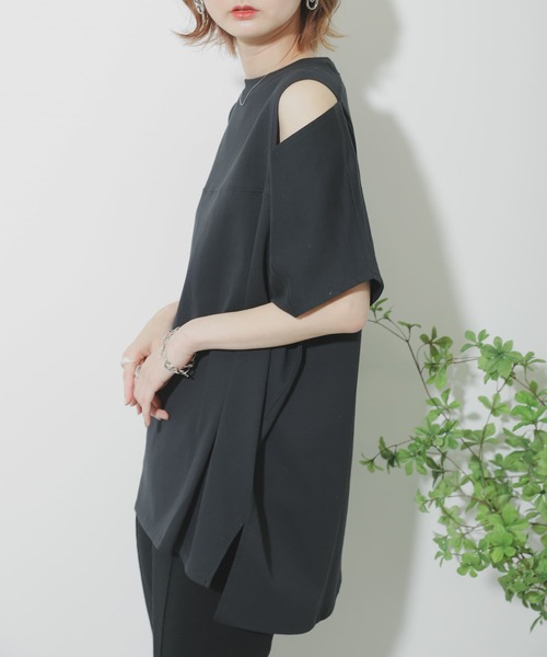 SENSE OF PLACE by URBAN RESEARCH（センスオブプレイスバイアーバンリサーチ）の「スリットスリーブTシャツ（Tシャツ/カットソー・レディース・イエロー/ブラック/オフホワイト・ONE）」の19枚目の写真