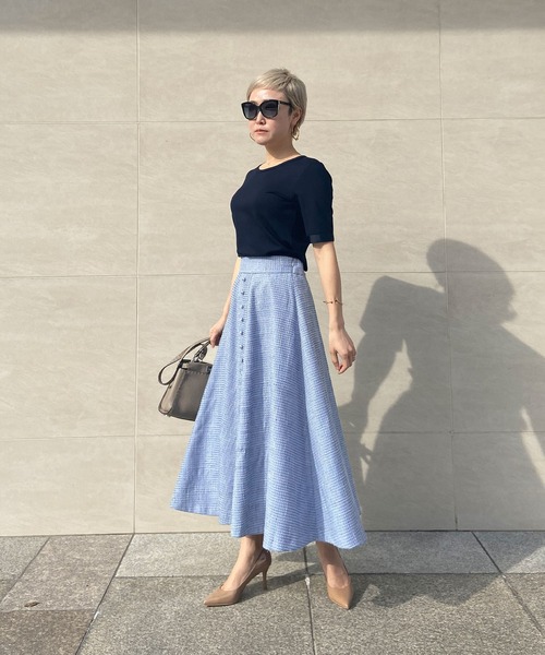 JENNE(ジェンヌ)の「ツイードフレアスカート(スカート・レディース・ブルー/グレー・SMALL/MEDIUM/LARGE)」の12枚目の写真
