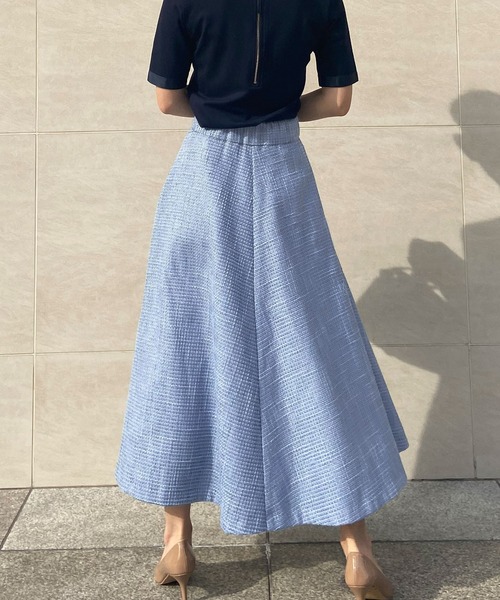JENNE(ジェンヌ)の「ツイードフレアスカート(スカート・レディース・ブルー/グレー・SMALL/MEDIUM/LARGE)」の3枚目の写真