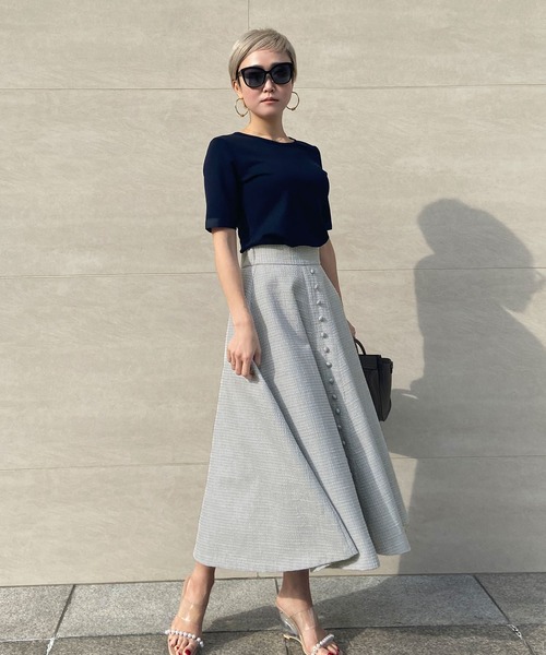 JENNE(ジェンヌ)の「ツイードフレアスカート(スカート・レディース・ブルー/グレー・SMALL/MEDIUM/LARGE)」の11枚目の写真