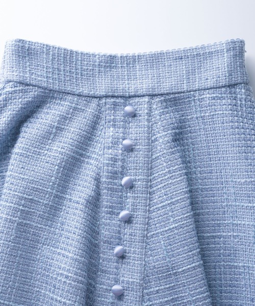 JENNE(ジェンヌ)の「ツイードフレアスカート(スカート・レディース・ブルー/グレー・SMALL/MEDIUM/LARGE)」の9枚目の写真