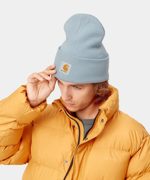 Carhartt WIP（カーハートダブリューアイピー）の「Carhartt WIP/カーハート ダブリューアイピー ビーニー ACRYLIC WATCH CAP I020222（ニットキャップ/ビーニー・レディース・ブラウン/ベージュ/グレー系その他/ホワイト系その他/グリーン/ブルー/オレンジ/ブラック/ネイビー/グレー/アイボリー/ヘザーグレー/ダークグリーン/グレイッシュブルー/ダークブラウン/レンガ/ダークオリーブ/ダークネイビー/アッシュグレー/ダークグレー/コバルトブルー/ピンク/ブラック系その他・FREE）」の19枚目の写真