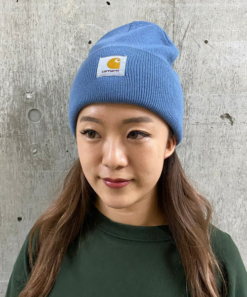 Carhartt WIP（カーハートダブリューアイピー）の「Carhartt WIP/カーハート ダブリューアイピー ビーニー ACRYLIC WATCH CAP I020222（ニットキャップ/ビーニー・レディース・ブラウン/ベージュ/グレー系その他/ホワイト系その他/グリーン/ブルー/オレンジ/ブラック/ネイビー/グレー/アイボリー/ヘザーグレー/ダークグリーン/グレイッシュブルー/ダークブラウン/レンガ/ダークオリーブ/ダークネイビー/アッシュグレー/ダークグレー/コバルトブルー/ピンク/ブラック系その他・FREE）」の17枚目の写真